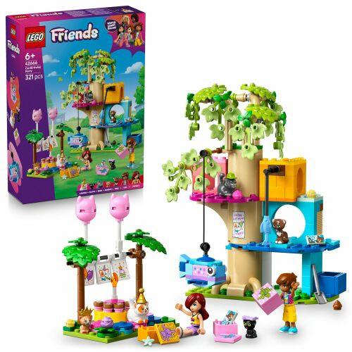 LEGO Friends 42666 Születésnapi cicazsúr és lombház cicáknak