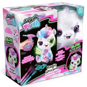   Airbrush plush, színezhető állatok, sötétben világító unikornis