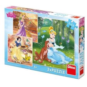 Dino Disney hercegnők tánc 3 x 55 darabos puzzle
