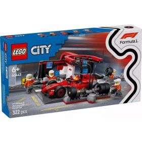   LEGO City 60443 F1-es boxutca és személyzet, Ferrari autóval