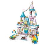   QMAN® 32016 | legó kompatibilis építőjáték lányoknak | 1373 db építőkocka | Leah hercegnő szivárvány kastély ünnepe