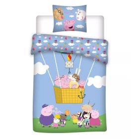   Peppa malac Hot Air Balloon gyerek ágyneműhuzat 100×140cm, 40×45 cm