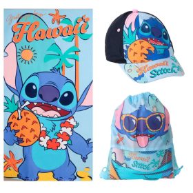   Disney Lilo és Stitch, A csillagkutya Hawaii törölköző, tornazsák, baseball sapka szett