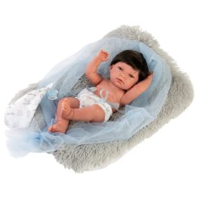 Llorens  Nico 40 cm-es baba szőrös szürke párnával 