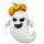 Halloween fólia lufi – Szellem sütőtök kalappal (önállóan álló dekoráció)
