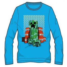   Minecraft sötétben világító gyerek hosszú ujjú póló, felső 6-12 év