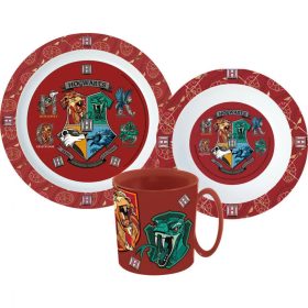   Harry Potter School Shields étkészlet, micro műanyag szett bögrével 350 ml Cikkszám:  JVL22247
