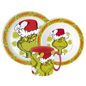   A Grincs Christmas Mischief étkészlet, micro műanyag szett bögrével 390 ml Cikkszám:  JVL22270