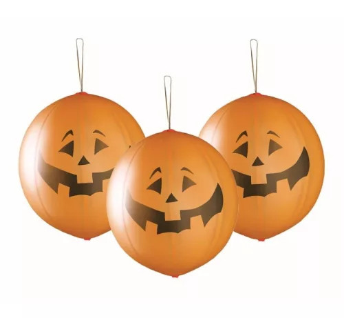 Halloween Tök Pumpkin léggömb, lufi 3 db-os 18 inch (45 cm) szalaggal