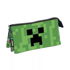 Minecraft Face 3 rekeszes tolltartó 22 cm