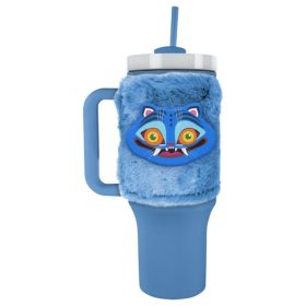  K-pop Démonvadászok Derpy thermo szívószálas kulacs levehető plüss borítással 1,2 L
