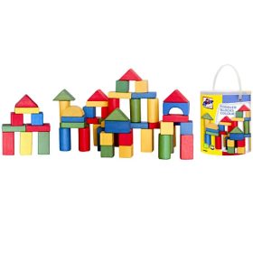 Fa Építőkocka Szett 100 db