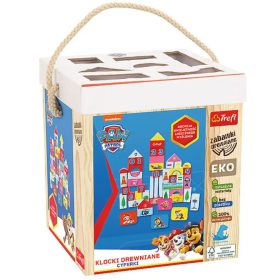   Mancs Őrjárat Fa Építőkocka Készlet Formabedobós Tárolóval