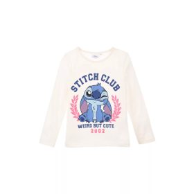   Disney Lilo és Stitch, A csillagkutya Weird White gyerek hosszú póló, felső 3 - 8 év / 98 - 128 cm