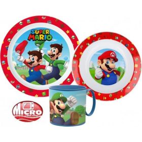 Super Mario étkészlet, micro műanyag szett