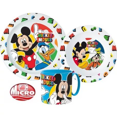 Disney Mickey étkészlet, micro műanyag szett