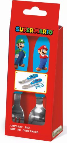 Super Mario Brothers fém ergo evőeszköz készlet - 2 darabos