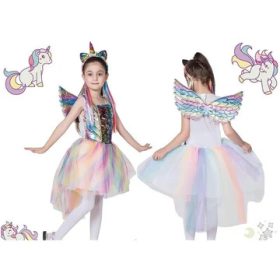 Gyönyörű Unikornis flitteres metál jelmez