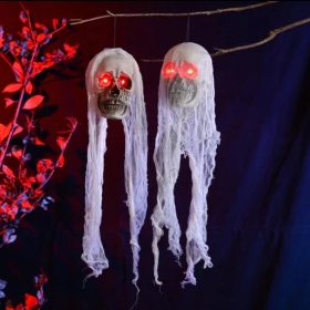 Koponya világító szemű halloween dekoráció
