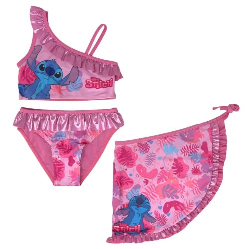 Disney Lilo és Stitch, A csillagkutya Tropic Pink gyerek bikini és sarong szett 4-10 év