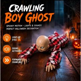   MÁSZÓ HALLOWEEN HORROR BABA – VILÁGÍTÓ SZEMEKKEL, HANGGAL ÉS MOZGÁSSAL