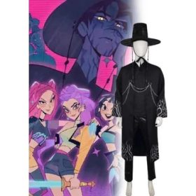 Kpop démonvadász Jinu fiú jelmez kalappal