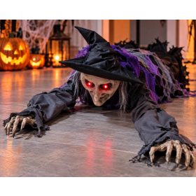   Mászó Halloween boszorkány hanggal és világító szemekkel