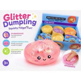 Gyurmázható csillámos Squishy dumpling ,gőzgombóc