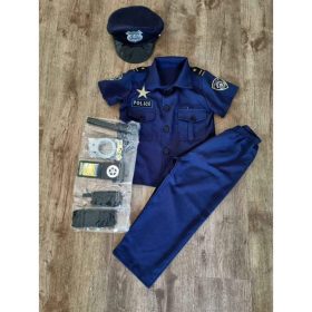 KÉK RENDŐR JELMEZ KIEGÉSZÍTŐKKEL Sapkával