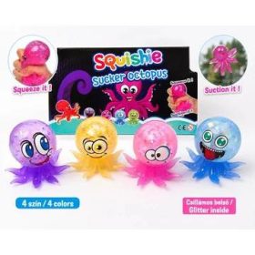 Tapadós polip nyomkodós játék 4 szín Octopus squishy