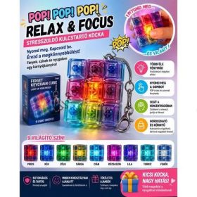   VILÁGÍTÓ FIDGET KEYCHAIN CUBE – STRESSZOLDÓ LED KULCSTARTÓ JÁTÉK