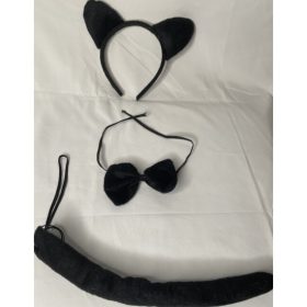 FEKETE CICA FÜLES HÁROMRÉSZES SZETT