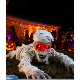   MÁSZÓ HALLOWEEN MÚMIA – VÖRÖSEN VILÁGÍTÓ SZEMEKKEL ÉS MOZGÁSSAL
